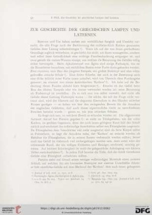 Zur Geschichte der griechischen Lampen und Laternen