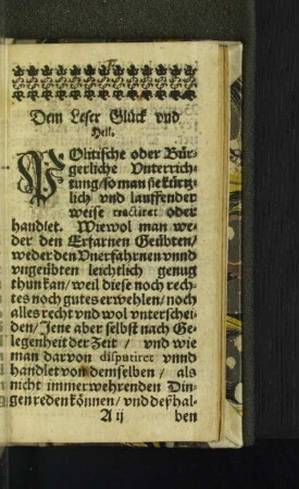 Dem Leser Glück vnd Heil.