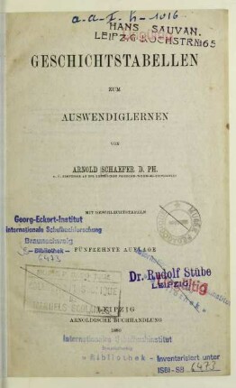 Geschichtstabellen zum Auswendiglernen : mit Geschlechtstafeln