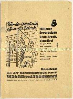 Aufruf der KPD zur Wahl von Ernst Thälmann zum Reichspräsidenten 1932