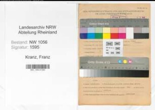 Entnazifizierung Franz Kranz , geb. 23.05.1907 (Beamter)