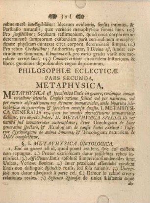 Philosophiæ eclecticæ.