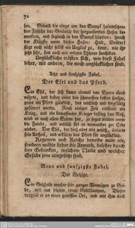 Neun und funfzigste Fabel. Der Geizige