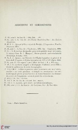 Additions et corrections