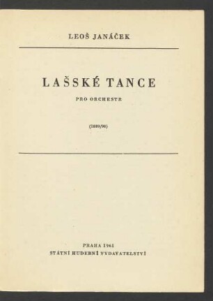 Lašské tance : pro orchestr : (1889/90)