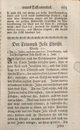 Der Triumph Jesu Christi. Matth. 21.