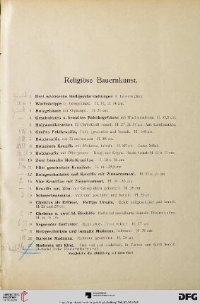 Religiöse Bauernkunst (Nr. 1-69)