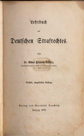 Lehrbuch des deutschen Strafrechtes