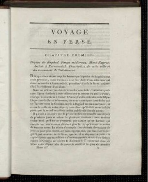 Voyage En Perse. Chapitre Premier.