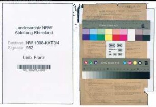 Entnazifizierung Franz Lieb , geb. 13.04.1893 (Angestellter)