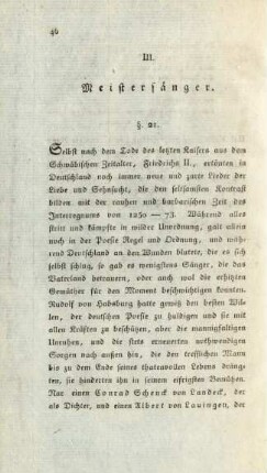 III. Meistersaenger