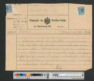 Telegramm an Werner von Melle