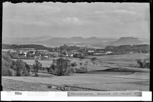 Sächsische Schweiz, Blick auf Rathewalde mit Lilienstein