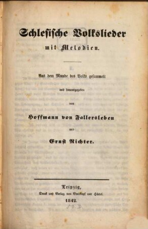 Schlesische Volkslieder mit Melodien : aus dem Munde des Volks