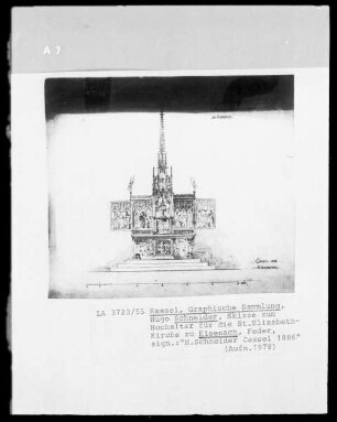 Entwurf zum Hochaltar der Elisabethkirche in Eisenach