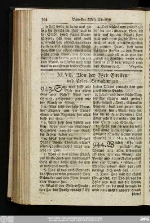 XLVII. Von der Welt Eitelkeit- und Todes-Betrachtungen.