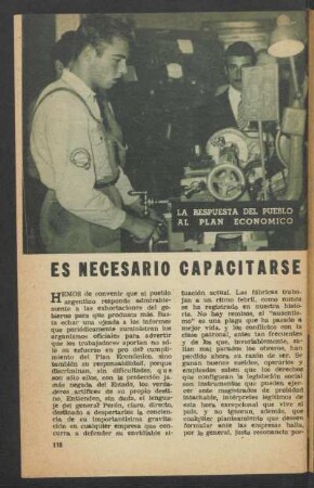 Es necesario capacitarse : La respuesta del pueblo al Plan Económico