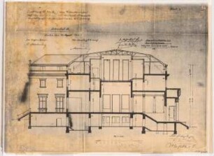 Villa von der Heydt, Berlin-Tiergarten. Zum Projekt gehörend: Böhmer & Petrich, Villa von der Heydt, Berlin-Tiergarten Umbau: Schnitt 1:100