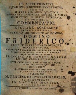 De affectionibus, quae omnis generis functionum ... differentialibus competunt, si eorum integrale sit possibile, commentatio