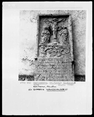 Grabstein mit Kreuzigungsszene (des Giorgius Wanckhauser?)