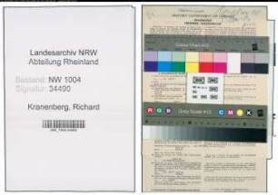 Entnazifizierung Richard Kranenberg , geb. 26.06.1900 (Telegr.Beamter)