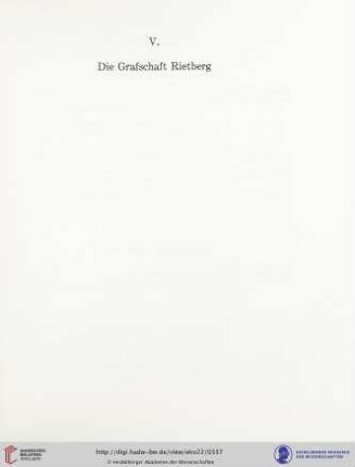 V. Die Grafschaft Rietberg