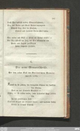 6. Die neue Monatsschrift. Vor dem ersten Stük der Berlinischen Monatsschrift 1783.