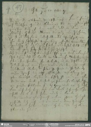 Eigenh. Brief von Christian Gottlob Heyne an August Wilhelm von Schlegel, Göttingen, 10.10.1795