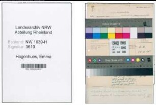 Entnazifizierung Emma Hagenhues , geb. 02.08.1892 (Lehrerin)