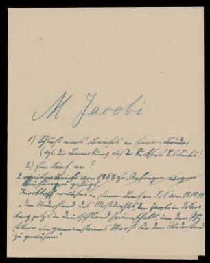 Umschlag mit Notizen von Ernst Richard Neumann