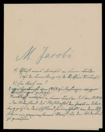 Umschlag mit Notizen von Ernst Richard Neumann
