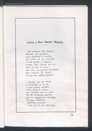 Carta a Don Ramón Munilla