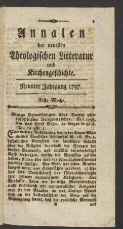 Erste Woche