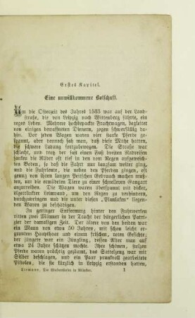 Erstes Kapitel. Eine unwillkommene Botschaft