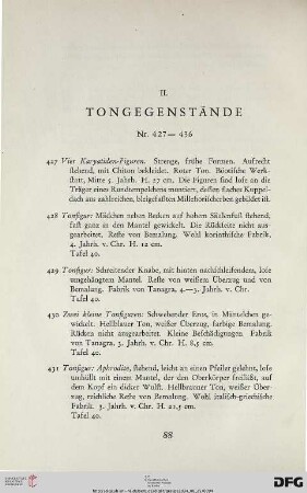 II. Tongegenstände (Nr. 427-436)