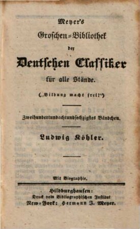 Ludwig Köhler : Mit Biographie