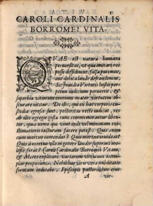 Vita Caroli Borromei Card. S. Praxedis Archiepiscopi Mediolani : Item Opvscvla Dvo, Episcopus, & Cardinalis