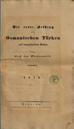 Der erste Feldzug der Osmanischen Türken auf europäischen Boden
