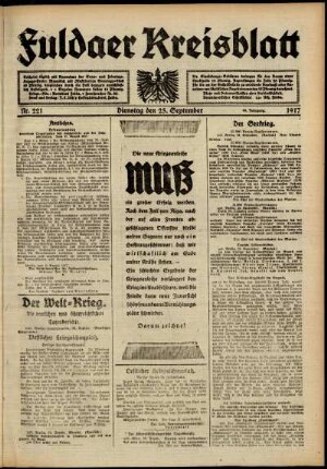 Ausgabe vom Dienstag, den 25. September 1917.