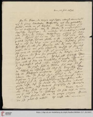Korrespondenz Karl Immanuel Nitzsch / Carl Ullmann: Brief von Karl Immanuel Nitzsch an Carl Ullmann