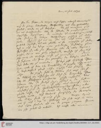 Korrespondenz Karl Immanuel Nitzsch / Carl Ullmann: Brief von Karl Immanuel Nitzsch an Carl Ullmann