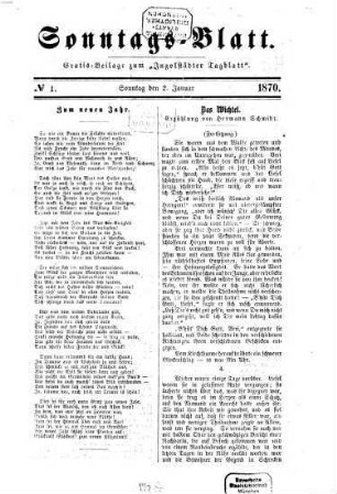 Ingolstädter Tagblatt. Sonntagsblatt. 1871