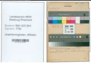 Entnazifizierung Wilhelm Unterhinninghofen , geb. 08.03.1900 (Richter)