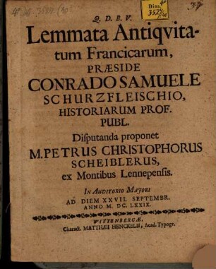 Lemmata antiquitatum Francicarum