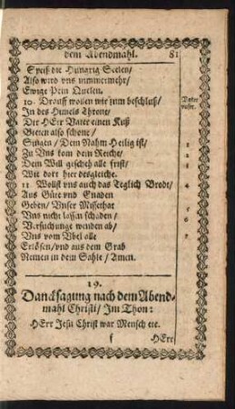 19. Dancksagung nach dem Abendmahl Christi ...