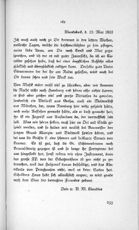 189 Wandsbeck, d. 19. Mai 1810