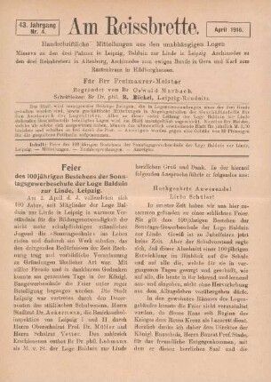 Nr. 4. April 1916.