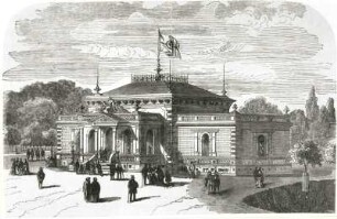 Weltausstellung Philadelphia 1876. Pavillon des Deutschen Reiches : Weltausstellung Philadelphia 1876. Pavillon des Deutschen Reiches. Zeitgenöss. Holzstich