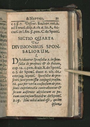 Sectio Quarta De Divisionibus Sponsaliorum.