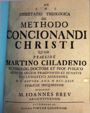 Diss. theol. de methodo concionandi Christi